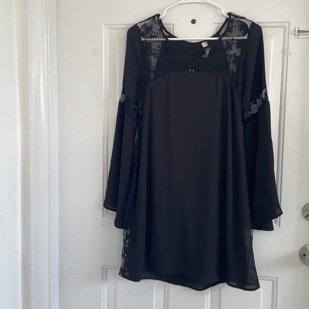 Lovemarks by Anthropologie Black Lace Dress Size S